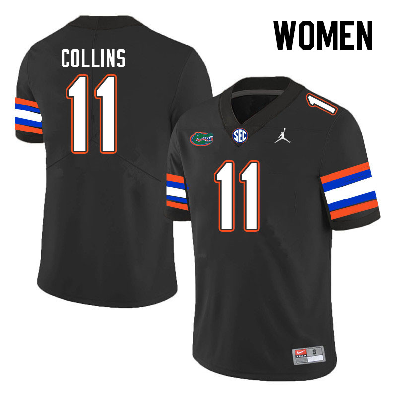 Women #11 Kelby Collins Florida Gators College Football Jerseys Stitched-Black